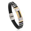 Pulseira de Cor Aço Puro Galvanizado Cadeia Serpentina Moda Transfronteiriça Europeia e Americana Aço Titânio Pulseira de Silicone Comércio Exterior Pulseira de Aço Inoxidável para Homens