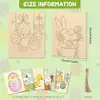 Piezas de Madera de Pascua Transfronterizas Sin Terminar Bricolaje Pintura Infantil Conejo Huevo Decoración Artesanía de Madera Adornos Colgantes