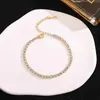 Pulseira de Zircônia 4mm, Estilo Levemente Luxuoso, Joia Versátil e de Alto Padrão para Mulheres, Pulseira Minimalista da Moda para Atacado em Comércio Transfronteiriço