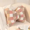 Almohada de Sofá de Felpa de Lazo Estilo Celebridad de Internet Linda Almohada para Dormir Simple Almohada de Cojín de Respaldo para Niñas