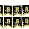Set de Vajilla para Fiesta de Temporada de Graduación 2026 Negro Platos de Papel para Adultos Vasos de Papel Pancarta de Graduación Mantel de Mesa para Fiesta Pe