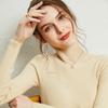 Otoño e Invierno Nuevo Comercio Exterior Transfronterizo Suéter Francés de Cuello Redondo Top Ajustado Camiseta Base Adelgazante Raya Descendente Ropa Interior Ropa Exterior