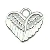 Set Mixto de 20 Accesorios para Joyería DIY de Aleación Plateada Brillante: Etiquetas en Forma de Corazón, Dijes para Pulseras, Colgantes para Collares de Amor y Adornos Colgantes