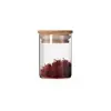 Frasco Hermético con Tapa de Bambú Ordinaria Frasco de Almacenamiento de Vidrio Transparente Botella Hermética de Alto Borosilicato Botella de Almacenamiento para Frutos Secos y Snacks Frasco para Té