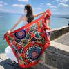 Novo Lenço de Seda de Verão Feminino Xale Protetor Solar de Uso Duplo na Praia Estilo Étnico Lenço Fino para Viagem Foto