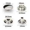 200 piezas plateadas de 15 mm de acero inoxidable 201 botones de presión grandes de metal de cuatro partes juego de herramientas para botones de presión
