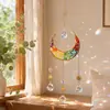 Ins Amazon Nuevo Piedra Triturada Natural Atrapasol Luna Prisma de Cristal Carrillón Colgante Decoración de Ventana