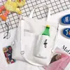 Bolso Cruzado de Lona Estilo Harajuku Nuevo Estilo 2025 para Estudiantes Femeninas, Bolso de Hombro Versión Coreana, Bolso Tote Sencillo para Tutorías