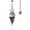 1645-Pêndulo de alma Pedras de cristal resina pêndulo cone hexagonal Pêndulo de chakra joias transfronteiriças
