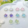 Moca de Colores con Colgante de Planeta Luna Estrella Pulsera de Cuentas Hecha a Mano DIY Pendientes Collar Accesorios de Joyería