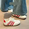 Tênis de treino alemães de alta qualidade, nicho, prata retrô para mulheres, nova coleção outono 2026, sapatos casuais versáteis de estilo coreano, de cano baixo, flat