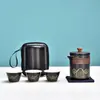 Cerámica Portátil Viaje Juego de Té Rápido Taza para Invitados Una Tetera Cuatro Tazas Caja de Regalo Empresarial Logotipo Personalizado