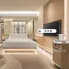 Hotel Intercontinental Indigo Muebles Habitación Estándar Juego Completo Cabecero Cama Doble Sofá Habitación Modelo de Hotel Muebles Fijos Fábrica
