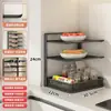 Bandeja de servir de cozinha multifuncional, prato de armazenamento multicamadas, suporte de preparação para panela quente de uso doméstico, bandeja de cozimento especial, bandeja mágica