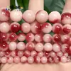 Novas Contas Redondas de Jade Persa Cor de Pêssego Vermelho 6-12mm Mais Vendidas Contas Soltas Acessórios Materiais para Fazer Joias DIY