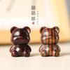 Madera de arcoíris original Palo de rosa Manualidades DIY tallado cura mascota linda oso lindo creativo accesorios para llaves de teléfono móvil