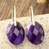Pendientes Colgantes Populares de Amatista Transfronterizos para Mujer, Pendientes de Piedra Natural de Lujo de Alta Gama, Fabricantes Europeos y Americanos de Joyería