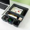 Caja de almacenamiento de plástico de escritorio para artículos diversos, multi-rejilla, combinación libre, caja organizadora, hogar, estudiante, caja de almacenamiento para cajones, caja con compartimentos