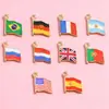 Accesorios DIY de Aleación Esmaltada con Bandera Mundial Transfronteriza Llavero Colgante para Equipaje Decoración Accesorios Decorativos Hechos a Mano