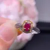 El Anillo de Rubí Natural es una Pieza Fina de Plata de Ley S925, Finamente Incrustado con Piedra Principal Galvanizada en Oro de 18K de 4*6mm