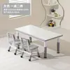 Juego de mesa y silla de estudio para niños de jardín de infantes, altura ajustable, adecuado para centros de educación temprana, garabatear, pintar, comer y jugar