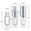 Al por mayor en stock 5 ml 10 ml 20 ml 30 botella cuadrada de perfume vidrio transparente sub-empaque de perfume botella de tubo de extracción botella de muestra pequeña