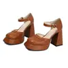 Sandalias de Verano para Mujer, Talla 34-43, Punta Cuadrada, Hebilla, Tacones Súper Altos, Plataforma Impermeable, Zapatos de Mujer Talla Grande Transfronterizos, Tacones Cuadrados
