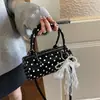 Bolsa de Mão de Verão Coreana 2025 Pequena Tote Bag para Mulheres de Pontos de Bolinhas de Ponta Bolsa Almofada Bolsa de Ombro Único Transversal