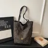 Bolso de Lona Nuevo Estampado de Leopardo para Mujer Bolso Tote de Moda Tendencia Estilo Universitario Bolso de Tela Casual Gran Capacidad Bolso Tote de un Solo Hombro