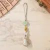 Brocado de Canção Gourd de Amendoim Trevo de Quatro Folhas Pingente de Alça de Celular DIY Novo Estilo Chinês Pingente de Chaveiro da Fortuna Decoração de Bolsa