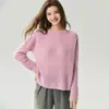 Novedad Otoño e Invierno Suéter de Cachemir de Punto de un Hombro para Mujer Tejido de Seda de Mora Simple Versátil Top Holgado