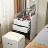 Penteadeira para Apartamentos Pequenos com Tampo Basculante Armário de Armazenamento Simples Moderno Penteadeira Integrada Armário Mesa de Cabeceira Mini Penteadeira