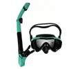 Equipamento completo de natação e snorkel totalmente seco para adultos e crianças, óculos de mergulho de silicone com armação grande para mergulho livre, máscara e snorkel