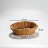 Plato pequeño para frutas de imitación de ratán Cesta de almacenamiento tejida Cesta creativa para snacks de restaurante Cesta para papas fritas Cesta de almacenamiento de escritorio No