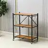 Estante de almacenamiento plegable multicapa con ruedas, estante de almacenamiento de cocina móvil, estantería de suelo para sala de estar y balcón