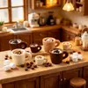 Mini dijes de taza de café de resina estilo retro de sanación, accesorios decorativos DIY hechos a mano, escenografía de caja sorpresa, decoración de fondo
