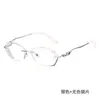 Óculos sem Aro de Borda Cortada Estilo Novo para Mulheres, Titânio Puro Ultraleve, Podem Ser Equipados com Lentes de Grau, Estilo Celebridade, Bloqueio de Luz Azul