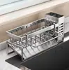 Estante de Almacenamiento, Escurridor de Esponjas, Cesta para Paños de Fregadero, Organizador de Encimera para Jabón de Platos, Estante de Almacenamiento para Encimera de Fregadero