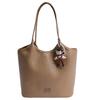 Bolsa de Mano Tejida de Gran Capacidad Estilo Coreano para Mujer Bolso de Hombro para Madre Nuevo Color Puro Moda Casual Cuero PU Suave Bolso Grande