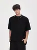 Camiseta de Manga Corta de Alta Gama para Hombre, Verano Nuevo Estilo Coreano Marca de Moda Diseño Metálico Fresca Camiseta de Media Manga Top