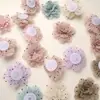 Francés Delicado y Romántico Lunares Plisado Organza Rosa DIY Accesorios para el Cabello Hechos a Mano Zapatos Bolsos Accesorios de Ropa Accesorios