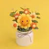 Producto Terminado: Ramo de Flores de Punto Simulado, Decoración de Escritorio para el Hogar de Girasol, Regalo para el Día de la Madre y el Día del Maestro