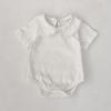 Roupas de Bebê Verão Novo Infantil Meninas Bebê Branco Cor Sólida Camiseta Base Gola Boneca Camisa Hak Macacão