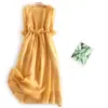 Vestido Suelto de Longitud Media Estilo Hada con Cintura Fruncida Plisada y Dobladillo Amplio, Diseño Artístico Inspirado en el Bosque, Vestido Largo para Viajes de Verano