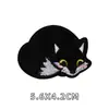 Gatinho Preto de Desenho Animado Adesivos de Tecido Autoadesivos Sem Passar Roupas Adesivos de Bordado Sem Furos Sem Costura para Roupas Infantis