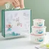 Juego de Tres Piezas de Recipientes Cerámicos para Conservar Frescura, Recipiente Sellado, Juego de Recipientes con Tapa, Caja de Regalo, Regalo Práctico para Evento de Apertura