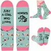 Nuevos calcetines de moda para mujer Explosiones europeas y americanas AB asimétricos suela de caballo letras jacquard de moda calcetines de algodón rosa
