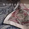 Lenço de seda e lã, dupla face, bicolor, enrolado à mão, exalando uma sensação simples, elegante e luxuosa; um xale genuíno de seda e lã para mulheres