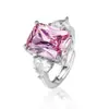 Aliexpress Nuevo Anillo de Tesoro Color Gema Orquídea Roja Simulada Anillo de Zirconia Amor Anillo de Atmósfera de Fiesta Venta al por Mayor