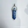 Venta Caliente Piedra Natural Cristal Columna Hexagonal Amatista Ojo de Tigre Colgante Accesorios DIY Joyería Al por Mayor Joyería